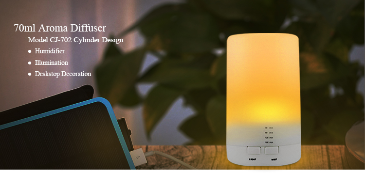Desktop 70ml USB Essential Oil Aroma Diffuser With LED Light