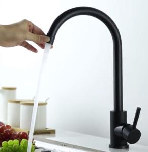 China Black Baking Varnish Cold SUS304 Hot Water Kitchen Faucet wholesale