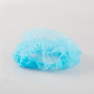 China Non Woven Bouffant Hair Cap Biodegradable Disposable Blue Red Green Color wholesale