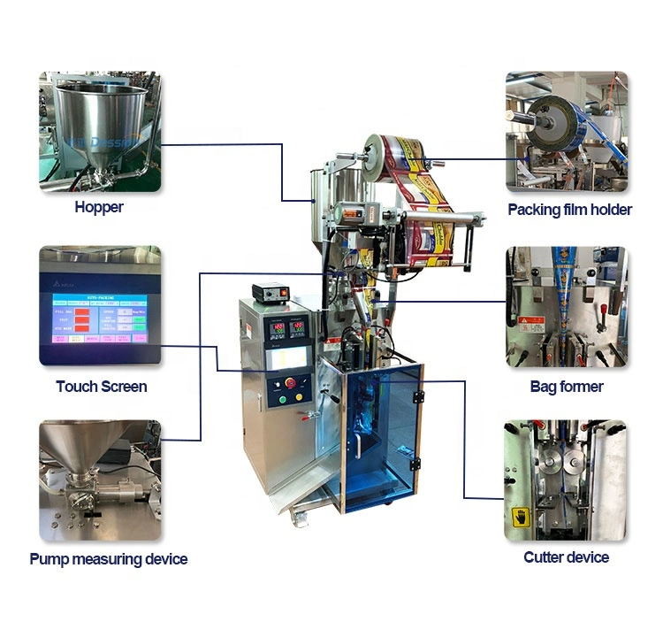 Ketchup Piston Liquid Filling Machine Small Chilli Sauce Volumetric Filling