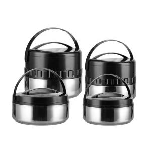 China Round Shape Stainless Steel 201 Lunch Box 4pcs Thermal Cooking Stock Pot Set wholesale
