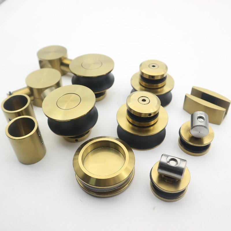 High Hardness and Durable Sliding Door Accessory for Single Glass Door in Polish Gold