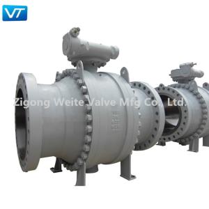 China 600LB Three Pieces Electric Ball Valve Trunnion Mounted 36 Inch Ball Valve WCB wholesale