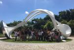 Square Decoration Large Outdoor Sculpture , Stainless Steel Abstract Sculpture