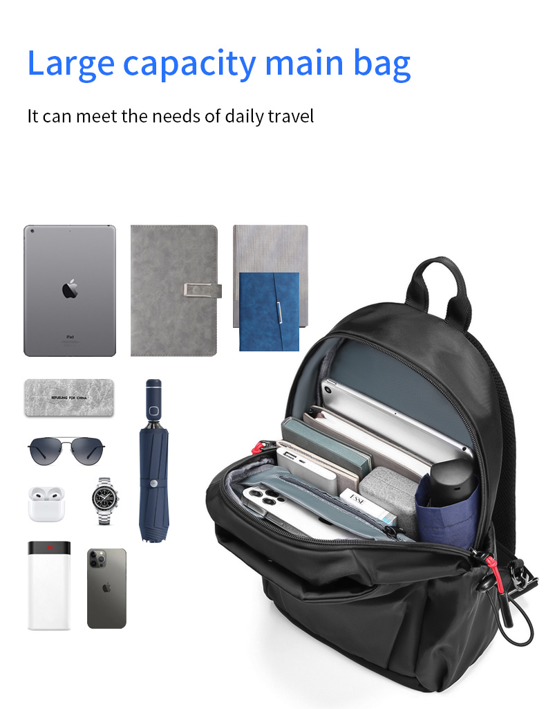 Hot sell wholesale fashion men custom waterproof shoulder bag crossbody chest sling bag