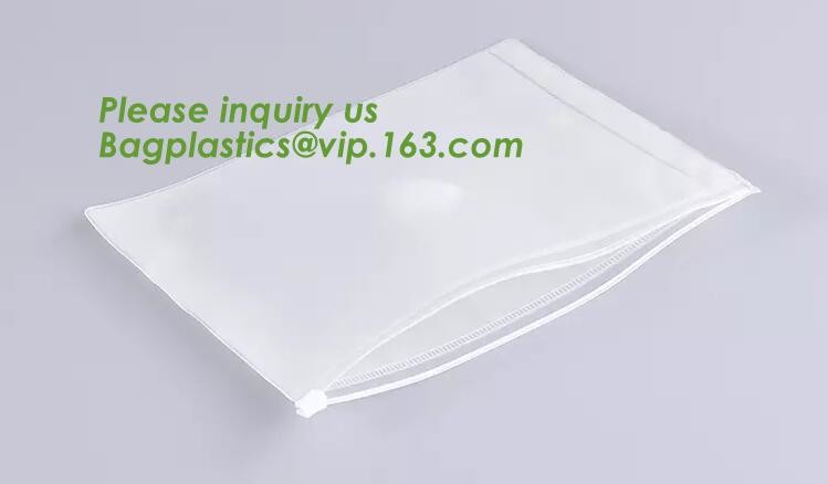 Biodegradable Self Adhesive Zipper Hanger Hook Bags For Garment, Underwear Hanger Hook Zipper Bags