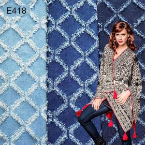 China ISO9001 Indigo Polyester Cotton Jacquard Jean Denim Fabric Thick Breathable wholesale