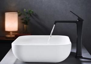 China Matte Black Waterfall Bathroom Sink Faucet 0.05-1.6Mpa Water pressure wholesale