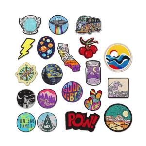 China Embroidery Woven Patch Label Sew On Applique Polyester Material wholesale