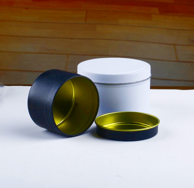 4oz 8oz Aluminum Cookie Tin Cans Round Empty Candle Jars With Metal Lid