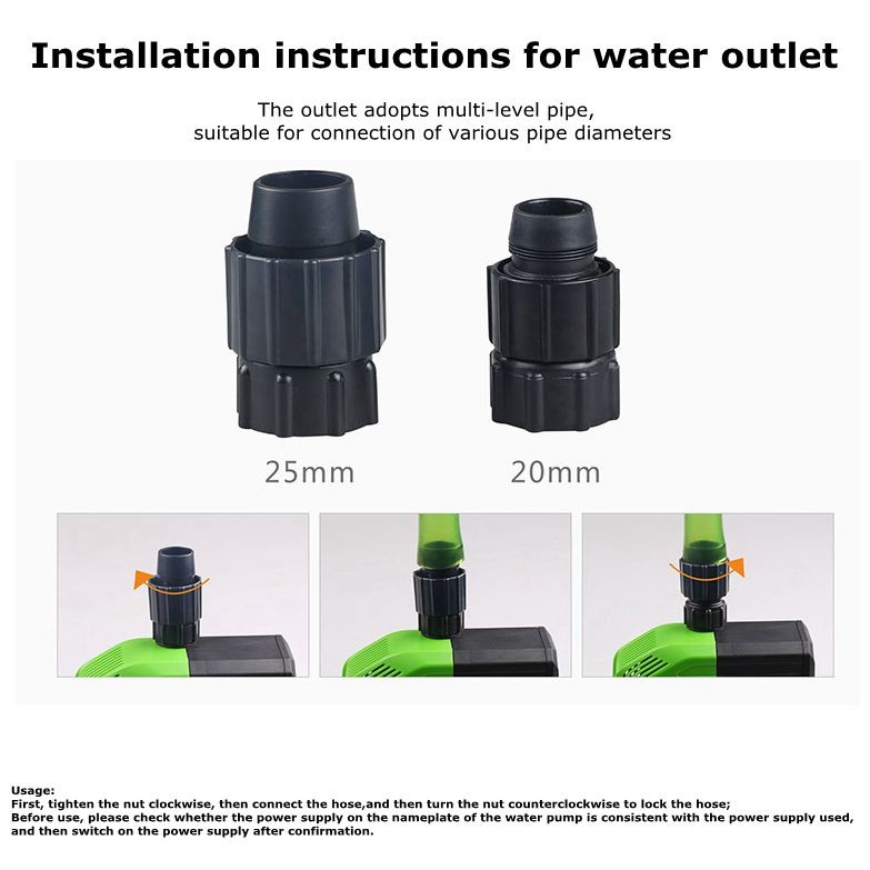 15/20/40W Hydroponics Aquarium Mini Pond Pumps Submersible Water Pump 220V