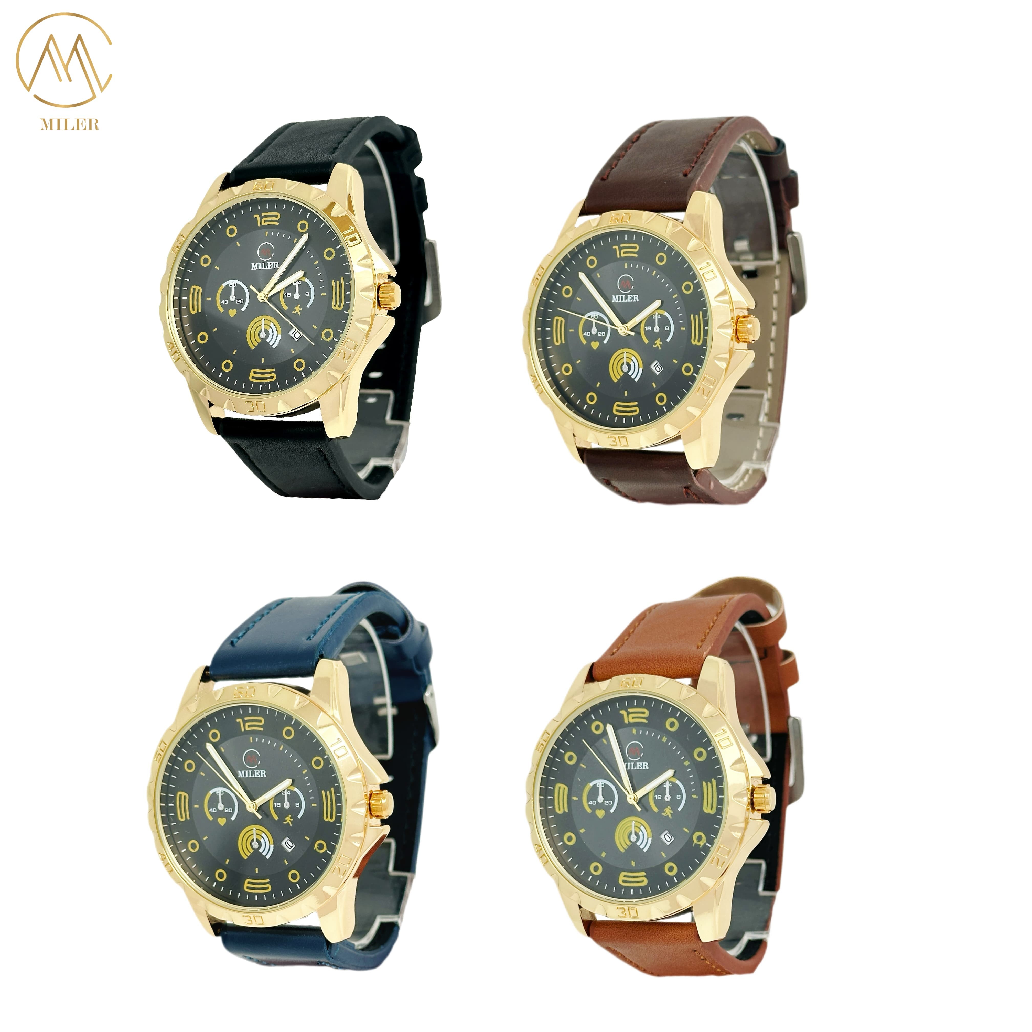 Customized LOGO Quartz Wrist Watch with Laser Printing Logo Case Back