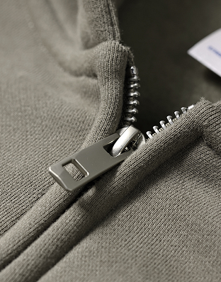 Autumn Winter Suede 350G Double Head Zipper Hoodie Cardigan Zip Neck Collar Sweatshirt