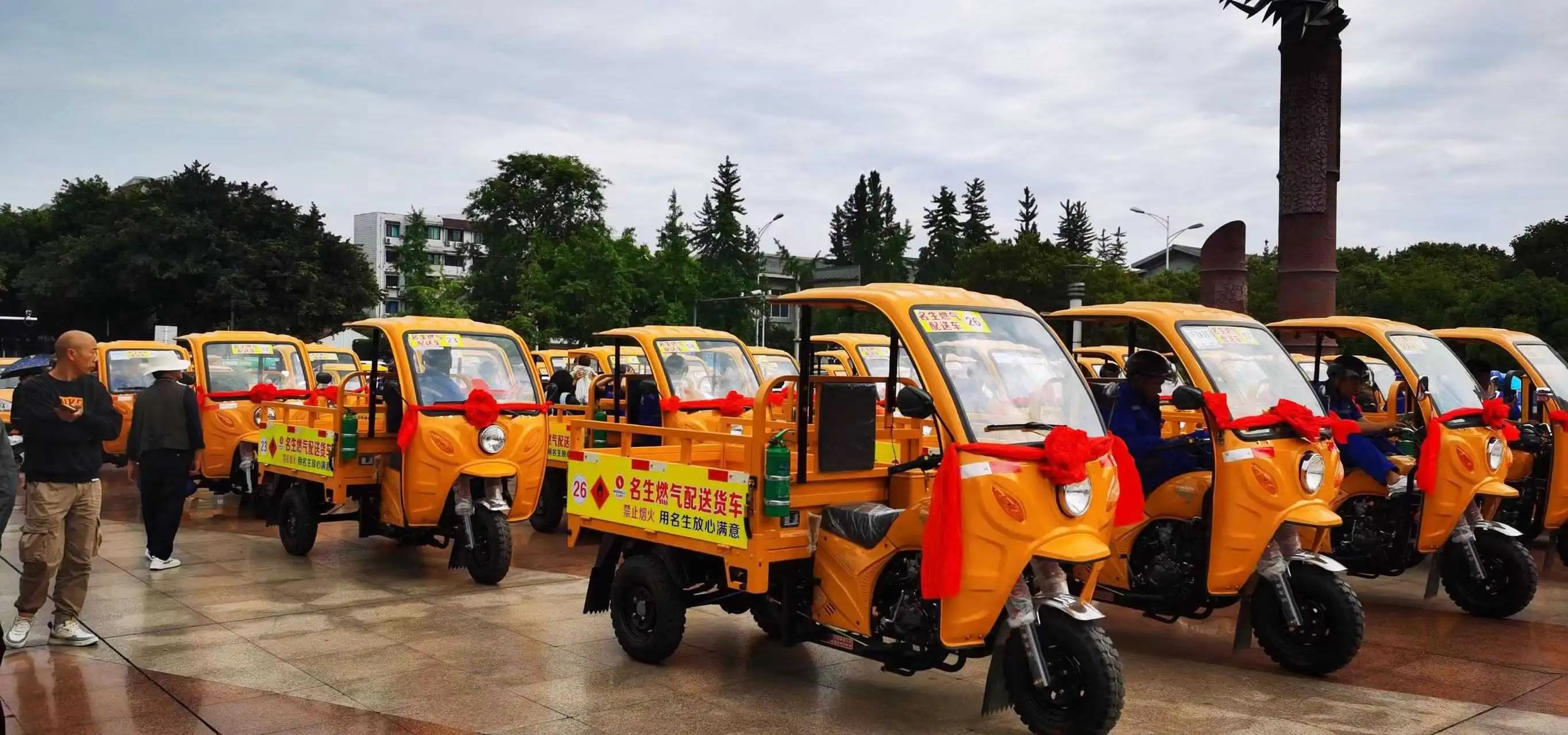 151 200cc Displacement 3 Wheel Gasoline Engine Motorized Petrol Cargo Tricycles for Adults