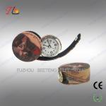 Fashion desktop decarational leather travel alarm Clock with printing images