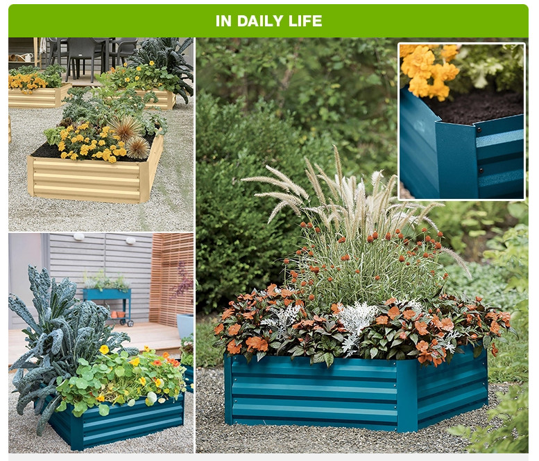 80x60x30cm Anti-Rusting Raised Metal Square Raised Garden Bed Kit
