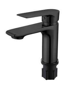 China Metal Matt Black Bathroom Basin Mixer Faucet Single Lever wholesale