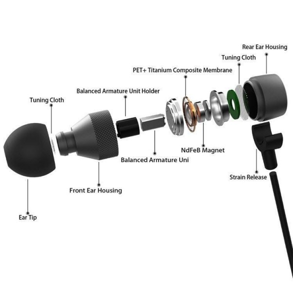 Braided wire Hi Res audio headset earphone in ear mobile earphone handsfree