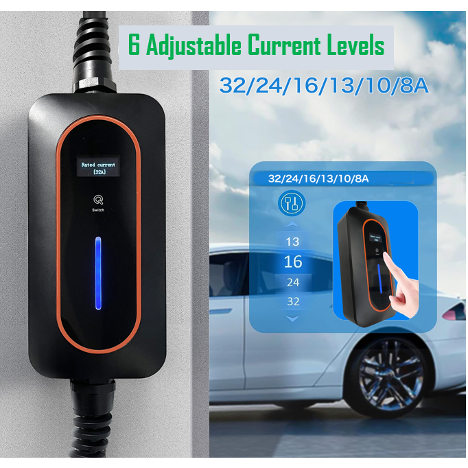 32A Tesla EV Charger NACS EV Electric Car Charger With NEMA 5-15 6-20 10-30 14-30 14-50