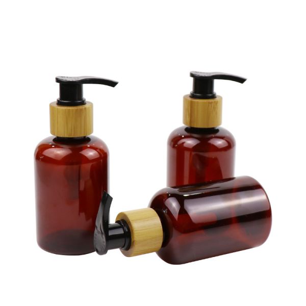 Red Brown PET 8 16 32 Oz Empty Shampoo Bottles With Pump Dispenser