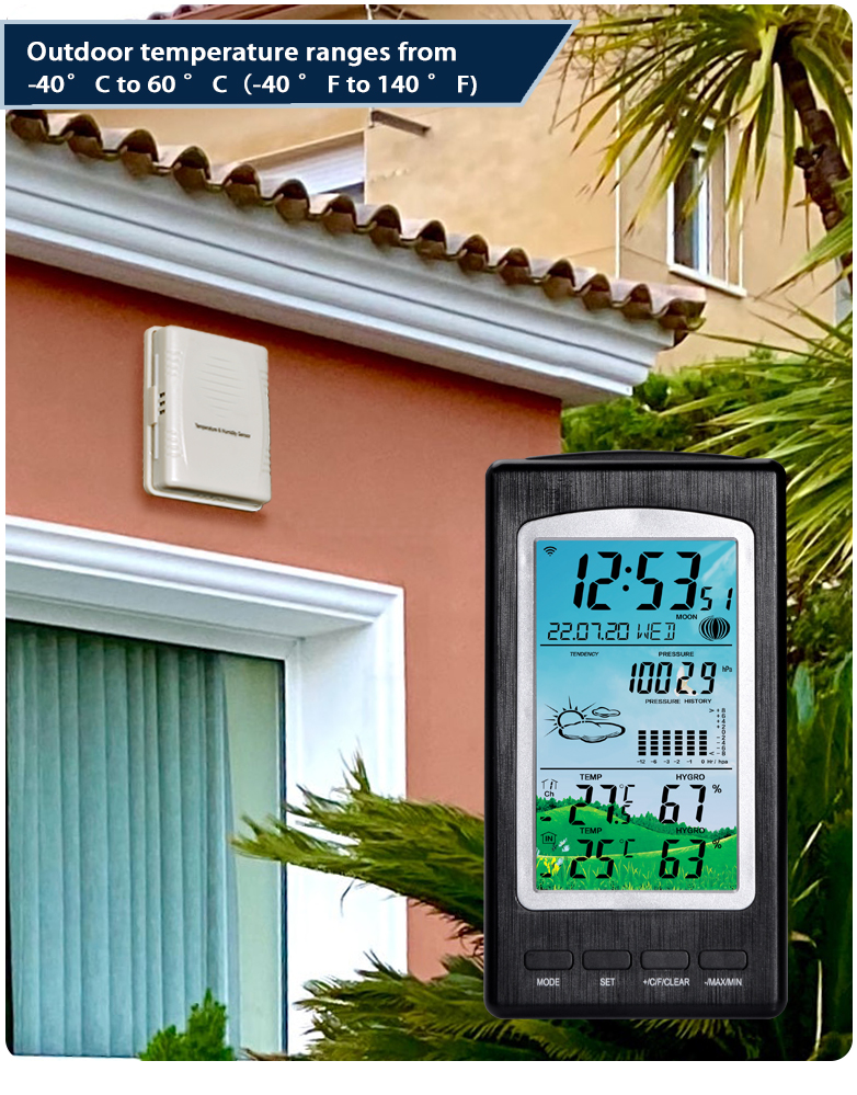 Wireless Weather Station With Precision Temperature And Humidity Meter