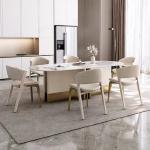 Modern Stainless Steel Marble Square Dining Table For Hotel Banquet Hall