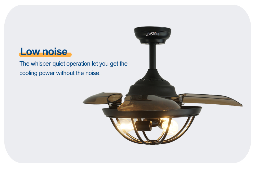 36 Inch Retractable Ceiling Fan Light with Remote Control and Space-Saving Design