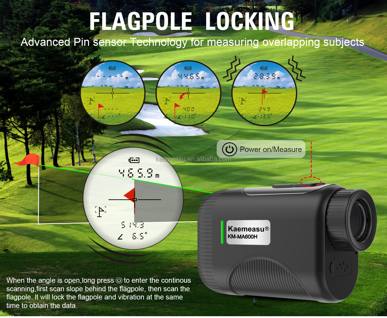 Customized Support OEM 1200m Golf Laser Rangefinder with Ingress Protection ip54 and Magnetic Base
