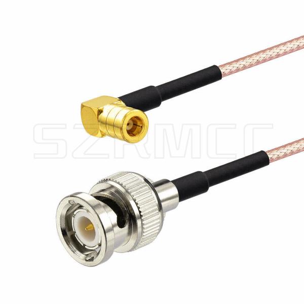 Quality RG316 RF Coaxial Cable , BNC to Right Angle SMB DAB Digital Radio Antenna Adapter Cable for sale