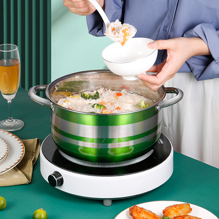 Hot Selling Color Body Soup Cooking Pot Set Ollas Stainless Steel 410 Cookware Set for Kitchen