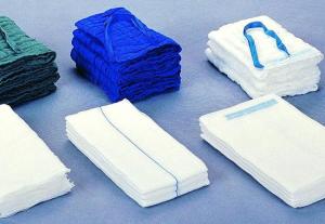 China Lap Sponges Medical Gauze 100% cotton absorbent green and blue wholesale