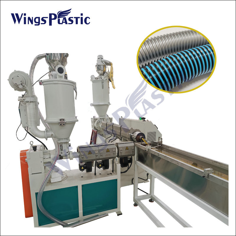 Plastic Double Twin Colors EVA LLDPE Spiral Vacuum Swimming Hose Pipe Tube Extrusion Line