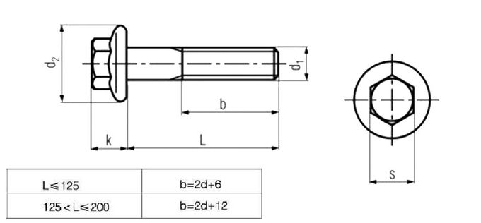 Hex Head Flange Bolts 12.9 Grade Alloy Steel Materials Phosphated Treatment DIN 6721