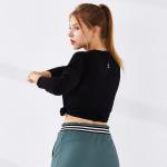 Women Round Neck Long Sleeve With Strap T-shirt Quick Dry Sport Yoga Fitness