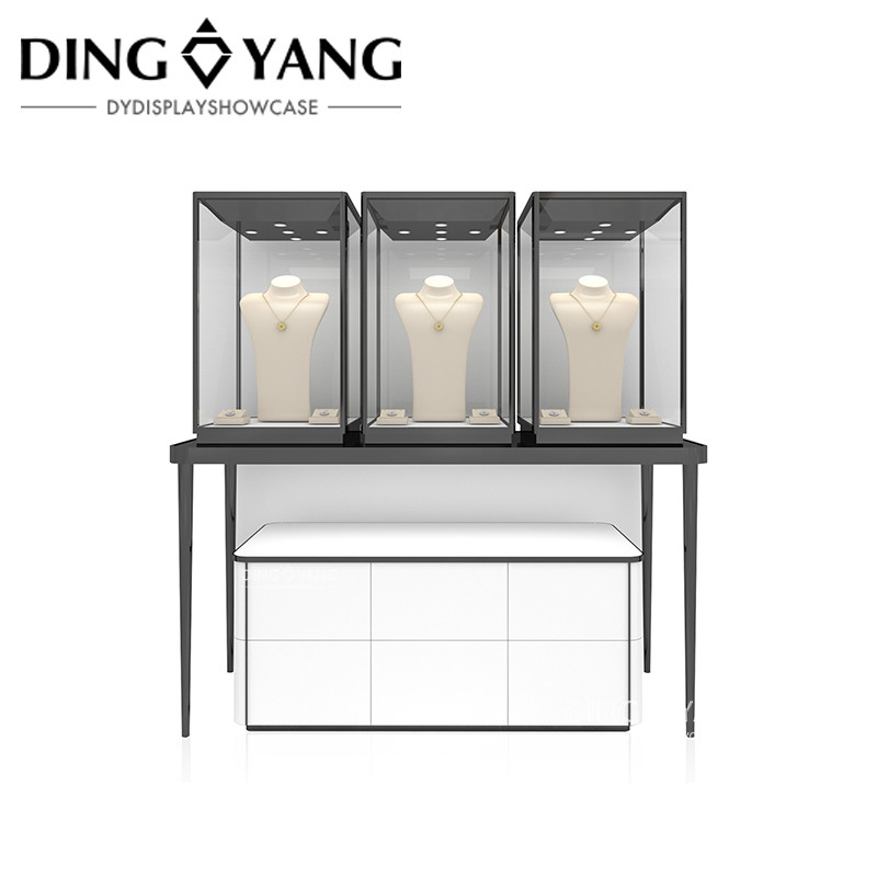 High End Wood Glass Jewelry Display Case Lighting, Showcases Factory Manufacturer, High Quality With Affordable Price
