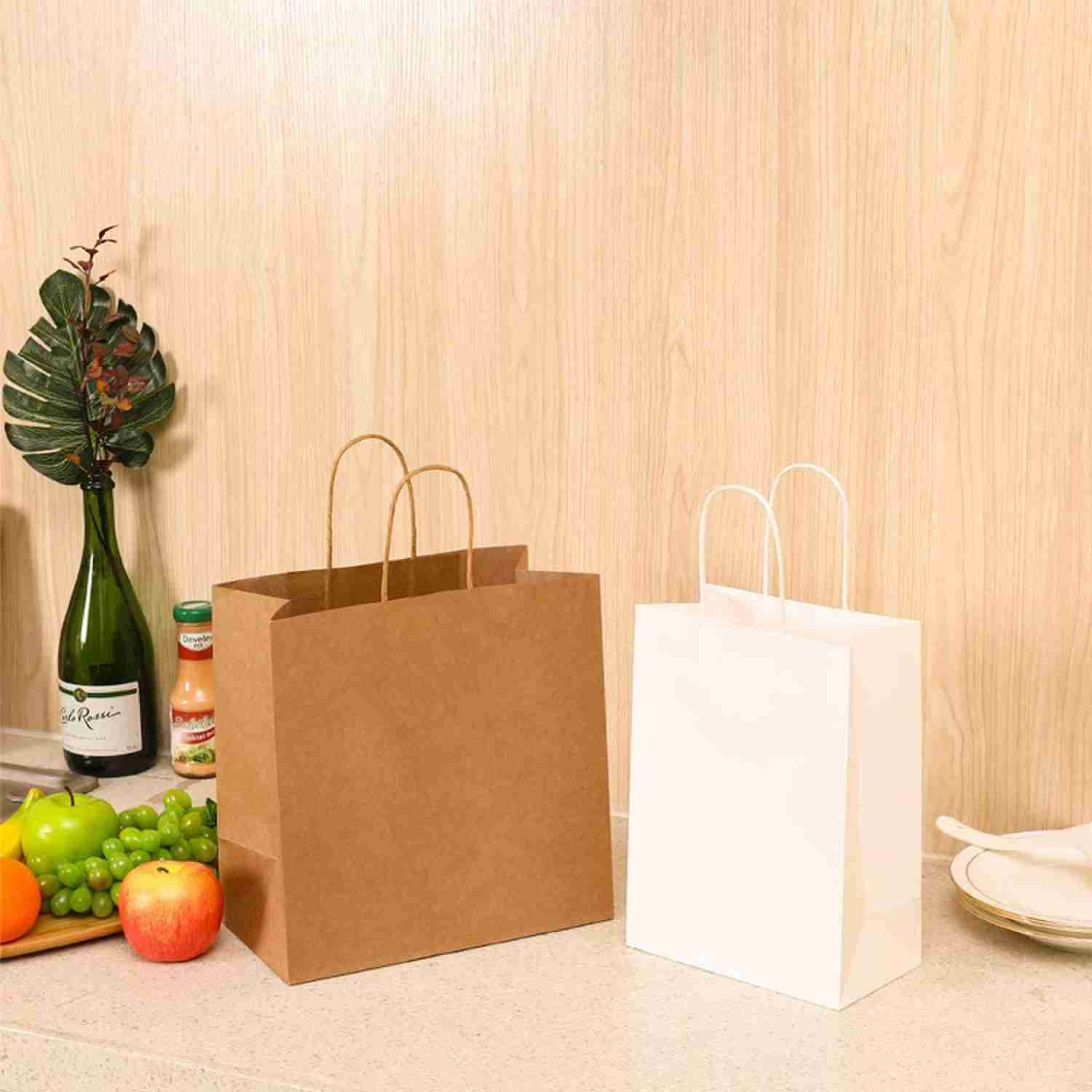 OEM Clothing Packaging Brown Grocery Bags Recyclable Christmas Gift Bags