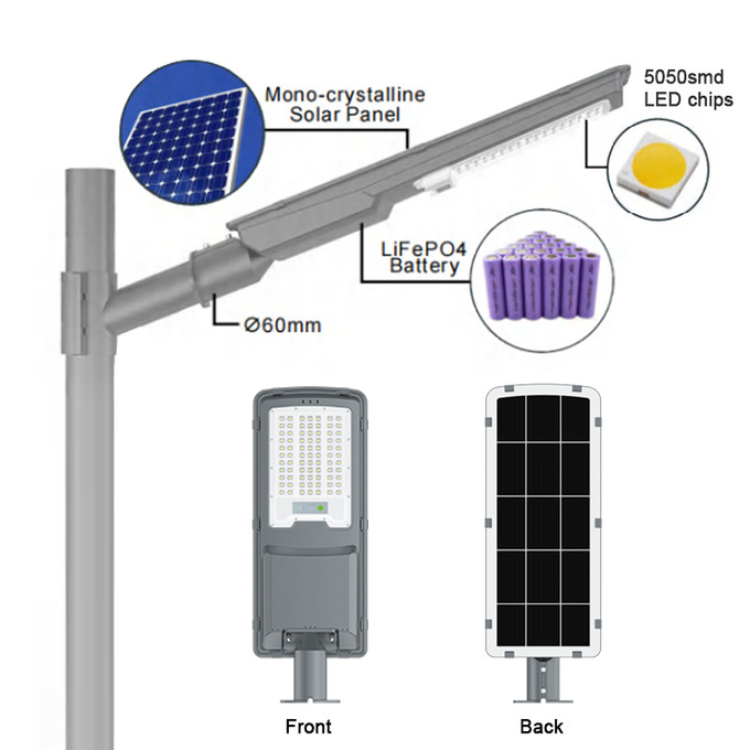 Solar Powered 10w 13w 15w 18w LED Street Lights All in One Integrated LED Outdoor
