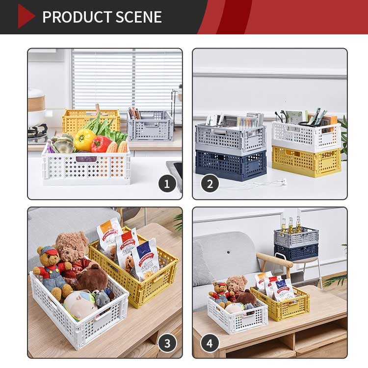 Odorless Collapsible Plastic Container , Reusable Plastic Stacking Baskets