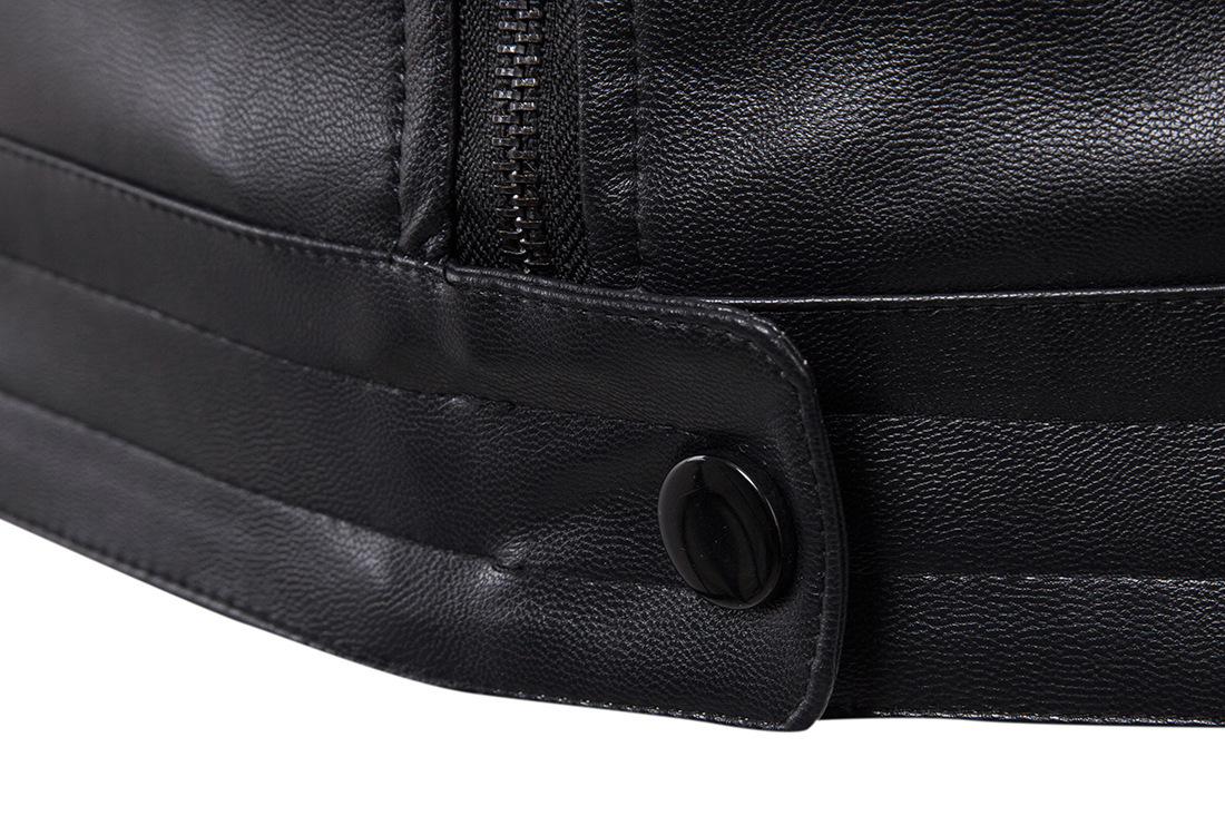 Oem Custom Logo Oversize Waterproof Blouson Utility Motorcycle Coat Pu Leather Stand Collar Men Jackets