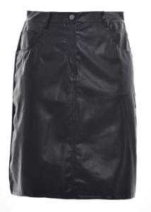China Office Wear Black PU Leather Skirt , Ladies Knee Length Skirts Size XS-XXL wholesale