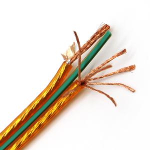 China 2*2.5 Pearl Gold Shielded Audio Cable , Ofc Speaker Cable With Green Bar Speaker Cable wholesale