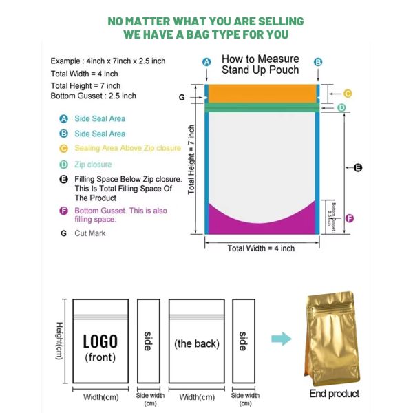 Custom Disposable PE Zip Lock Aluminum Foil Stand Pouch Moisture Proof Plastic Digital Printing Food Packaging Bags