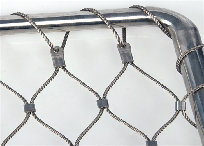 Horizontal Diamond 1.2mm Stainless Steel Ferrule Rope Mesh Netting For Stairs Safety