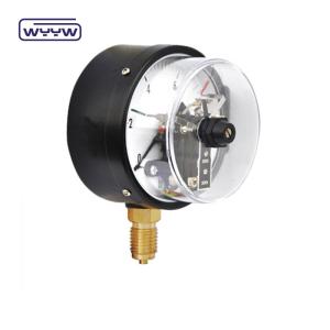 China 63mm Electric Contact Pressure Gauge Bottom Connection No Oil Filled wholesale