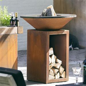 China Customization Corten Steel Bbq Grill Garden Barbecue Charcoal Grill High Durability wholesale