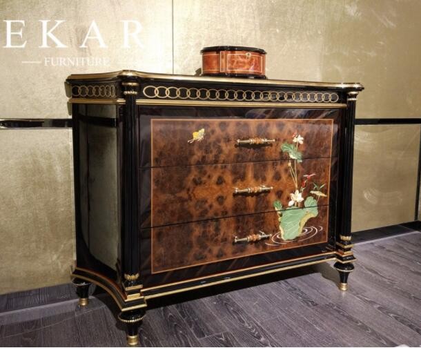 Marble french venetian side table gold TO-008