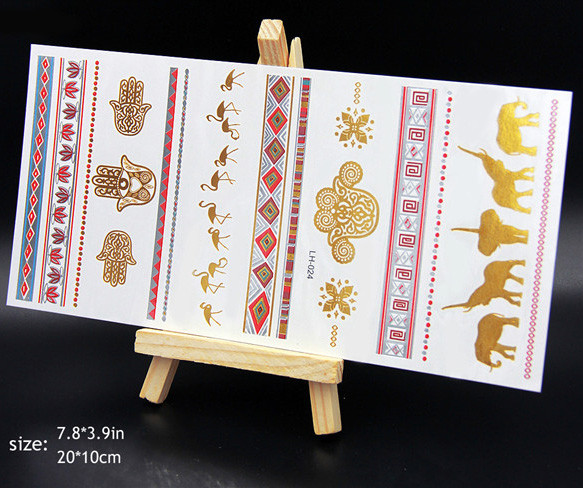 Metallic temporary tattoo, Custom temporary tattoo, fake tattoo