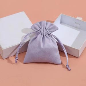 China Candy Color Drawstring Jewelry Pouch Small Velvet Bags For Jewelry wholesale