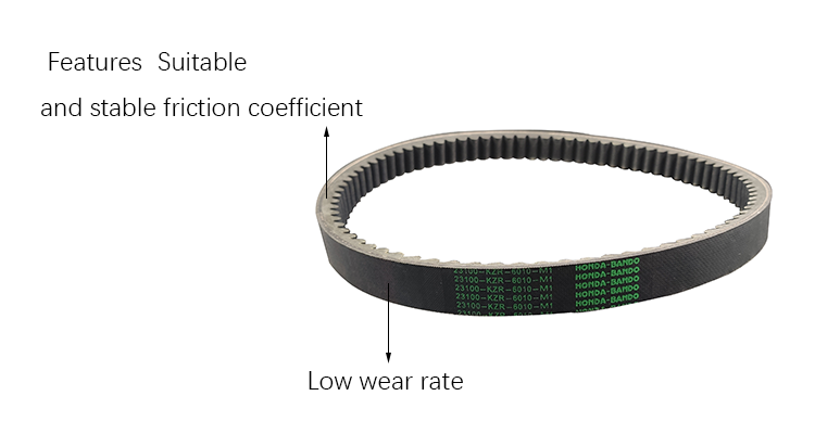 Rubber Motorcycle Drive Belt 23100-KZR-6010-M1 for Durable Small Engine Motorcycles