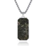 Fashionable Forged Carbon Fiber Pendant Men's Forged Carbon Fiber Chain Necklace